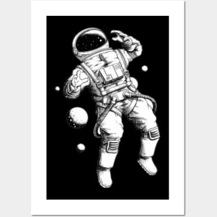 Floating Astronaut Posters and Art